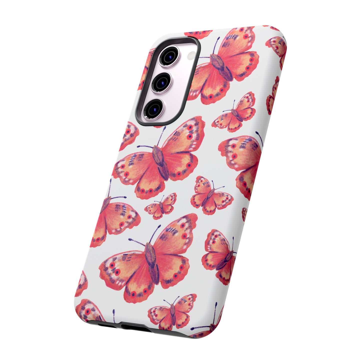 Coral Butterfly Samsung Galaxy Case – Slim, Protective Design with Bold Watercolor Print