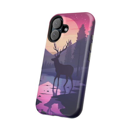 Twilight Elegance: Stag Reflection – MagSafe iPhone Case