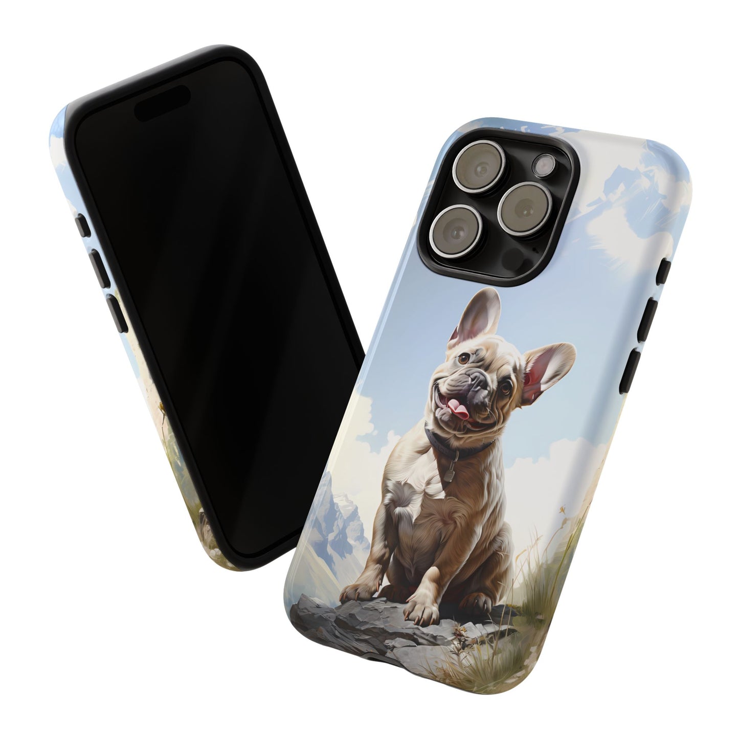 Frenchie iPhone Samsung Galaxy Phone Case! French Bull Dog Standing Proudly. Extremely Tough & Durable With Dual Layer Protection.