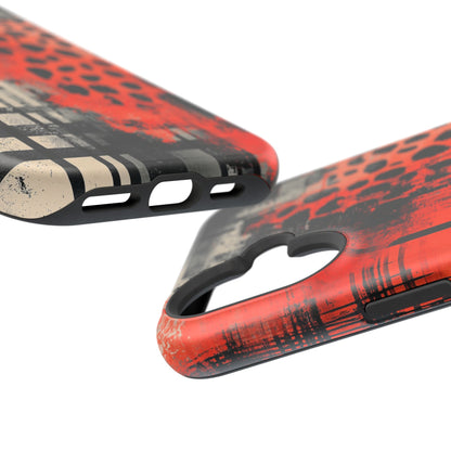 MagSafe iPhone Case: Cheetah Plaid – Red & Black Pattern