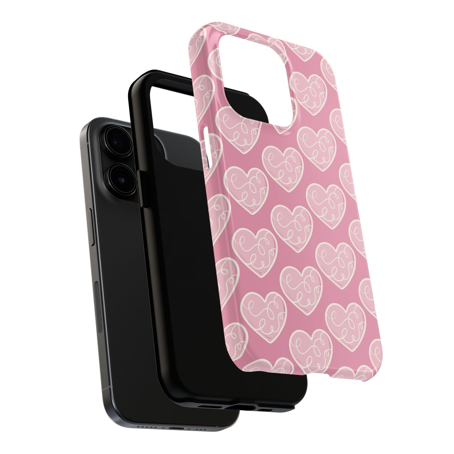 Soft Pink Hearts – iPhone Case