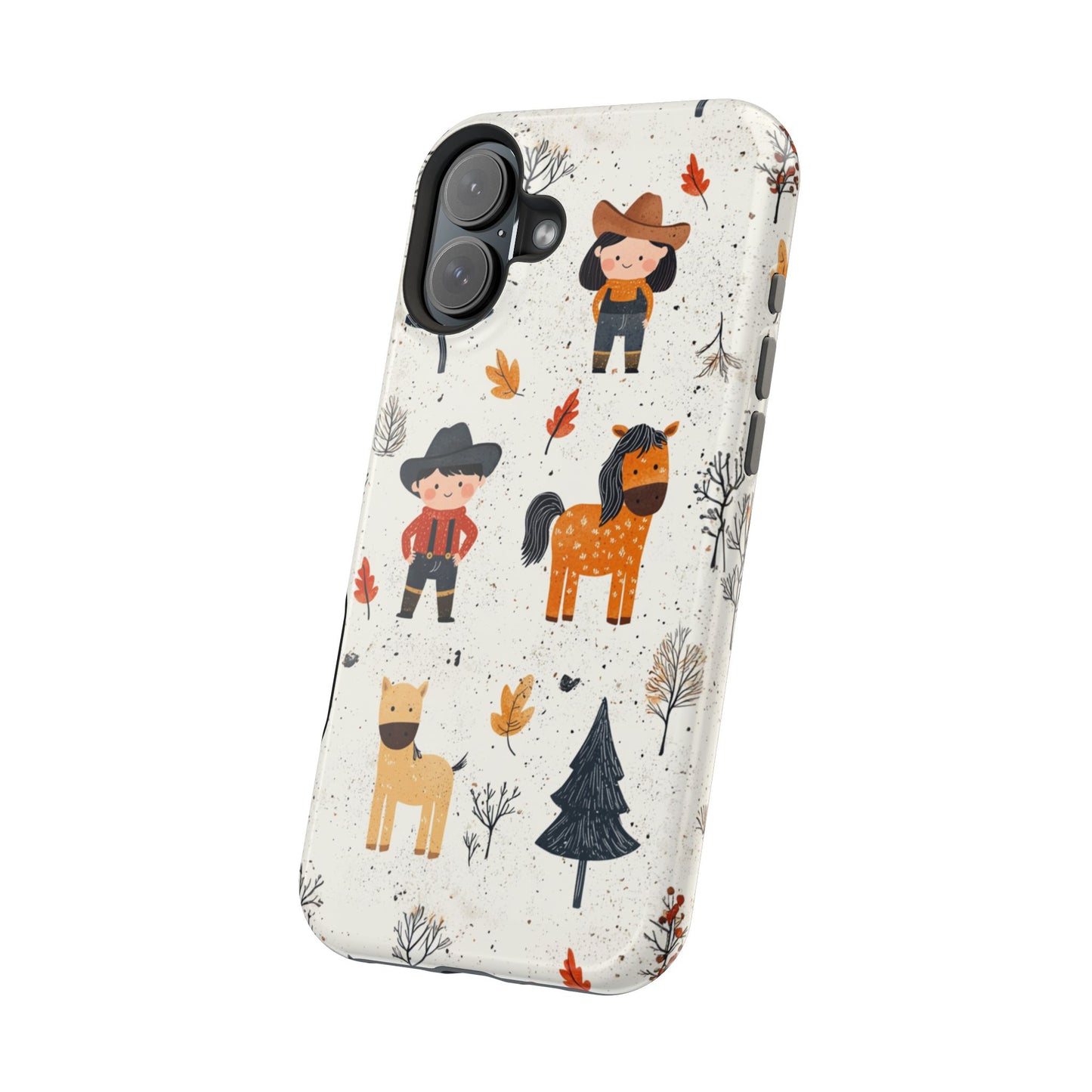 Cowboy Adventures Tough MagSafe iPhone Case – Cute Western Theme, Dual-Layer Protection