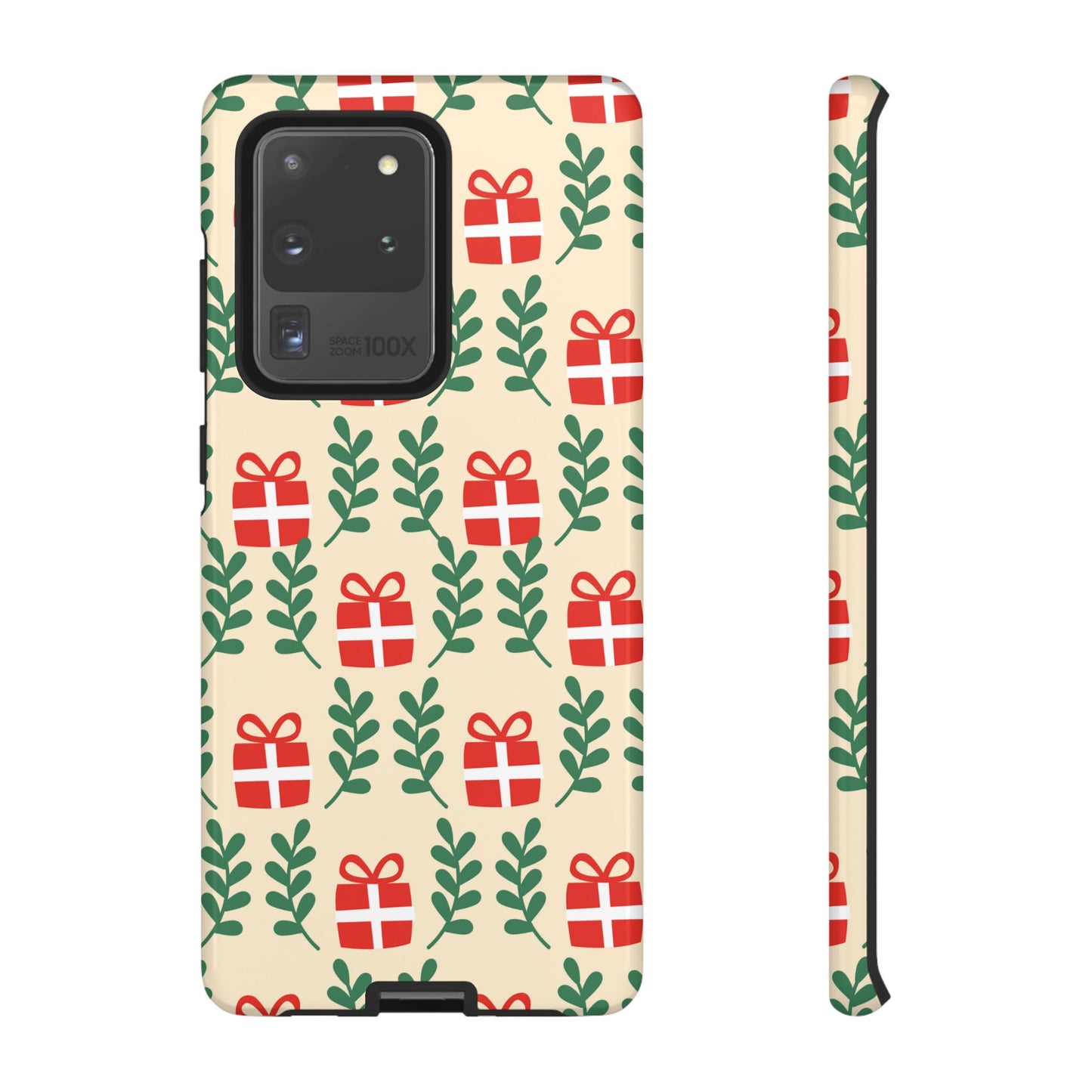 Samsung Galaxy Case: Holiday Cheer – Red Gifts & Green Leaves