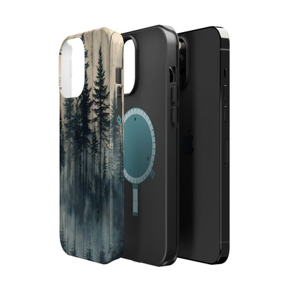 Misty Forest MagSafe iPhone Case - Rustic Nature-Inspired Protective Cover