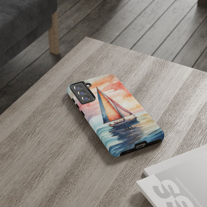 Sailboat Sunset Samsung Galaxy Case – Vibrant Watercolor Design