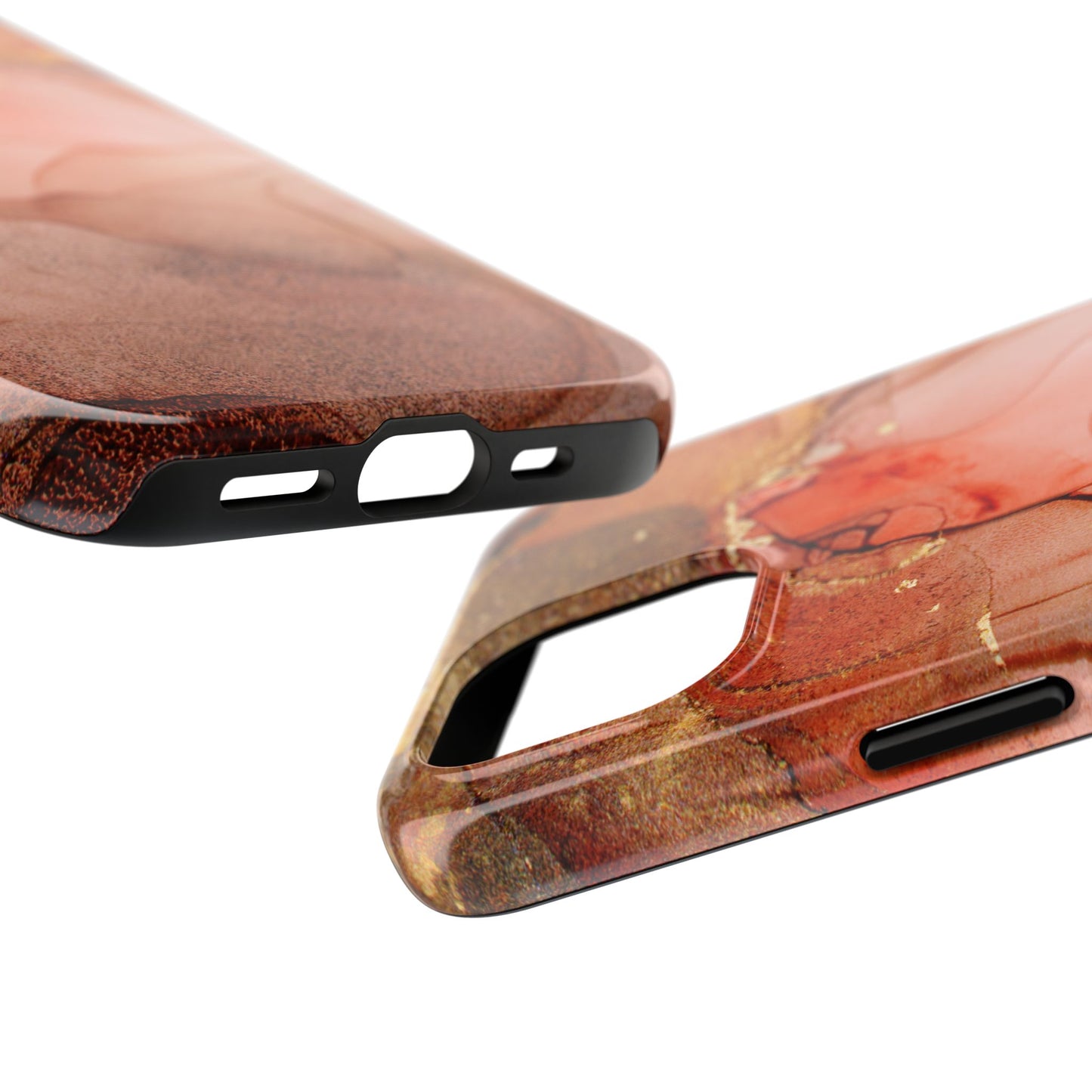 Ruby Red Marble Samsung Galaxy Case - Elegant Red Marble with Gold Accents