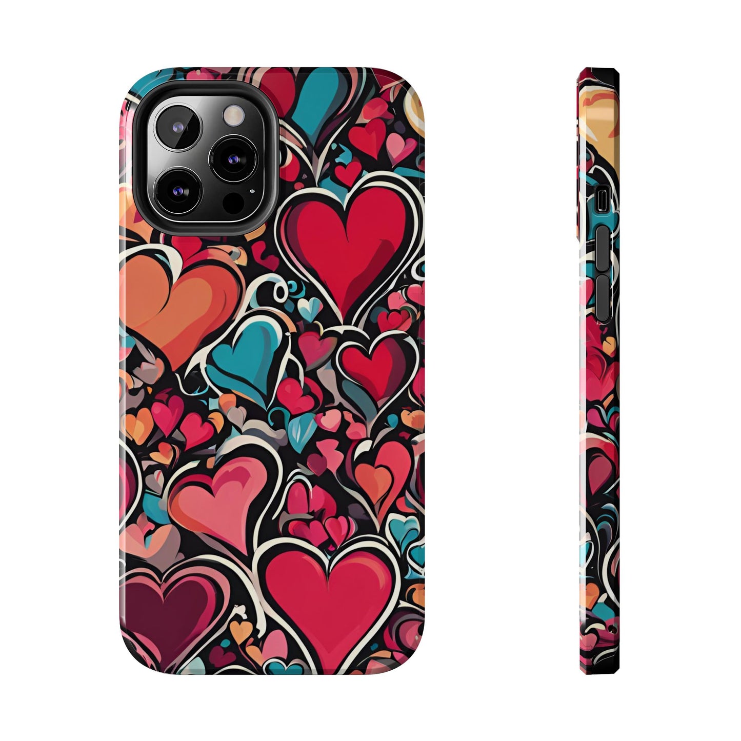 Vibrant Multicolor Heart Art – iPhone Case