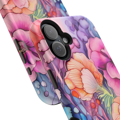 Bright Watercolor Floral Splash MagSafe iPhone Series Case – Bold Artistic Design