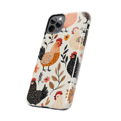 iPhone Case: Cluckin' Vintage – Chickens & Leaves