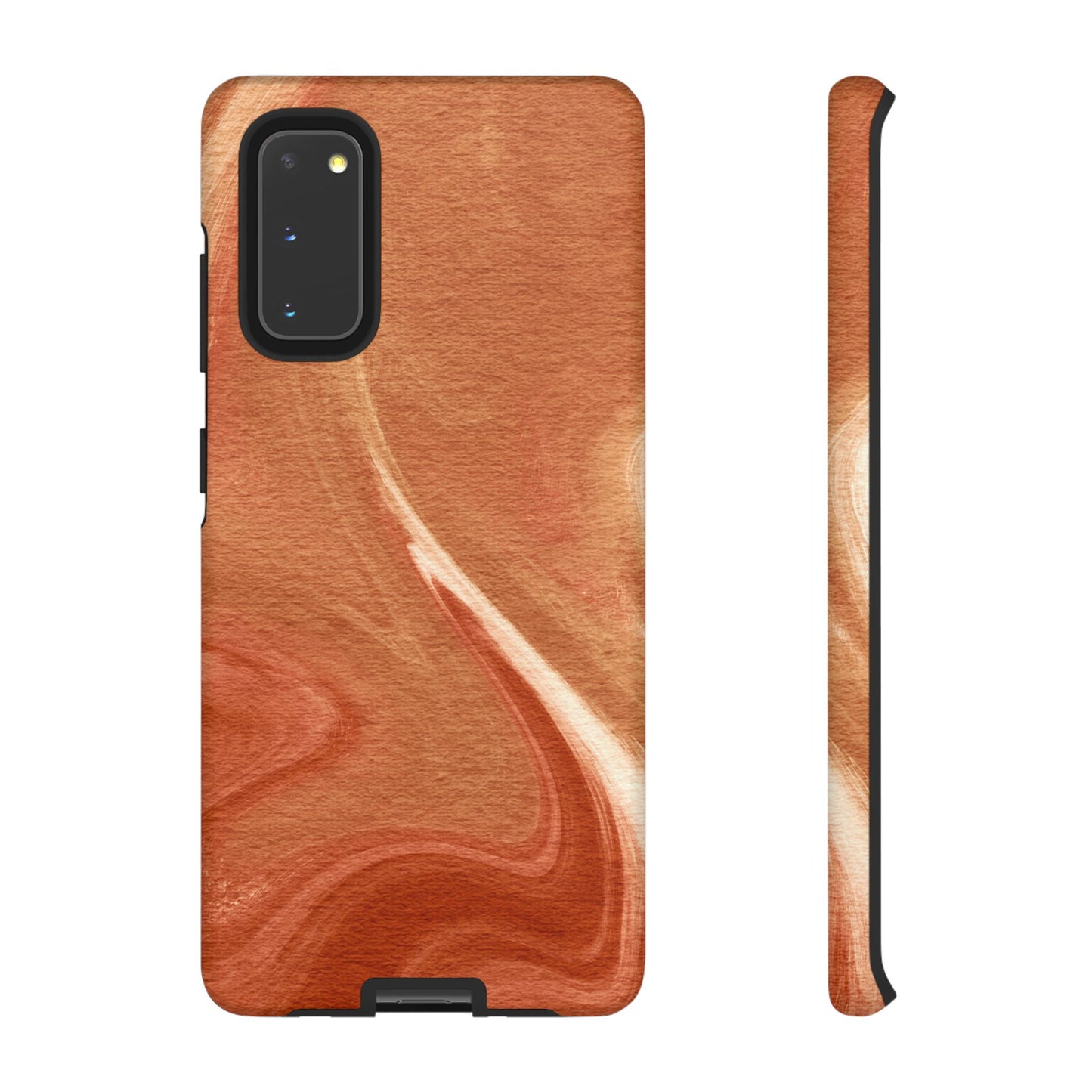 Earthy Terracotta Swirl Samsung Galaxy Case – Warm Marble Texture Design