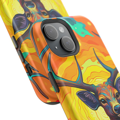 Vibrant Stag in Bloom – MagSafe iPhone Case