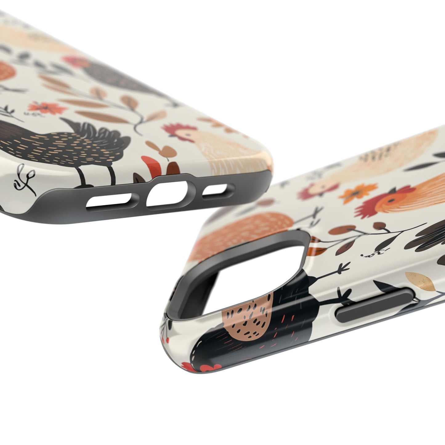 MagSafe iPhone Case: Cluckin' Vintage – Chickens & Leaves