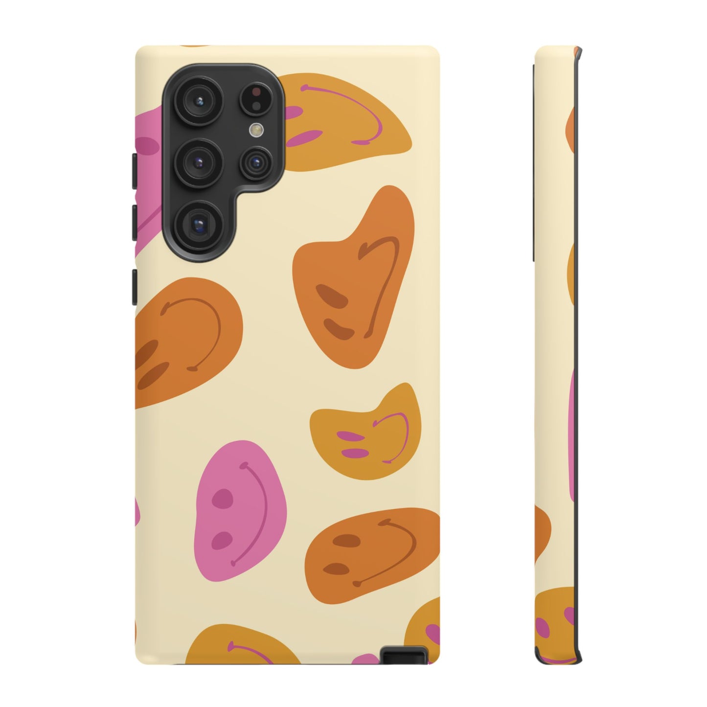 Retro Smiley Faces Samsung Galaxy Case – Shockproof, Matte Finish, Dual-Layer Protection