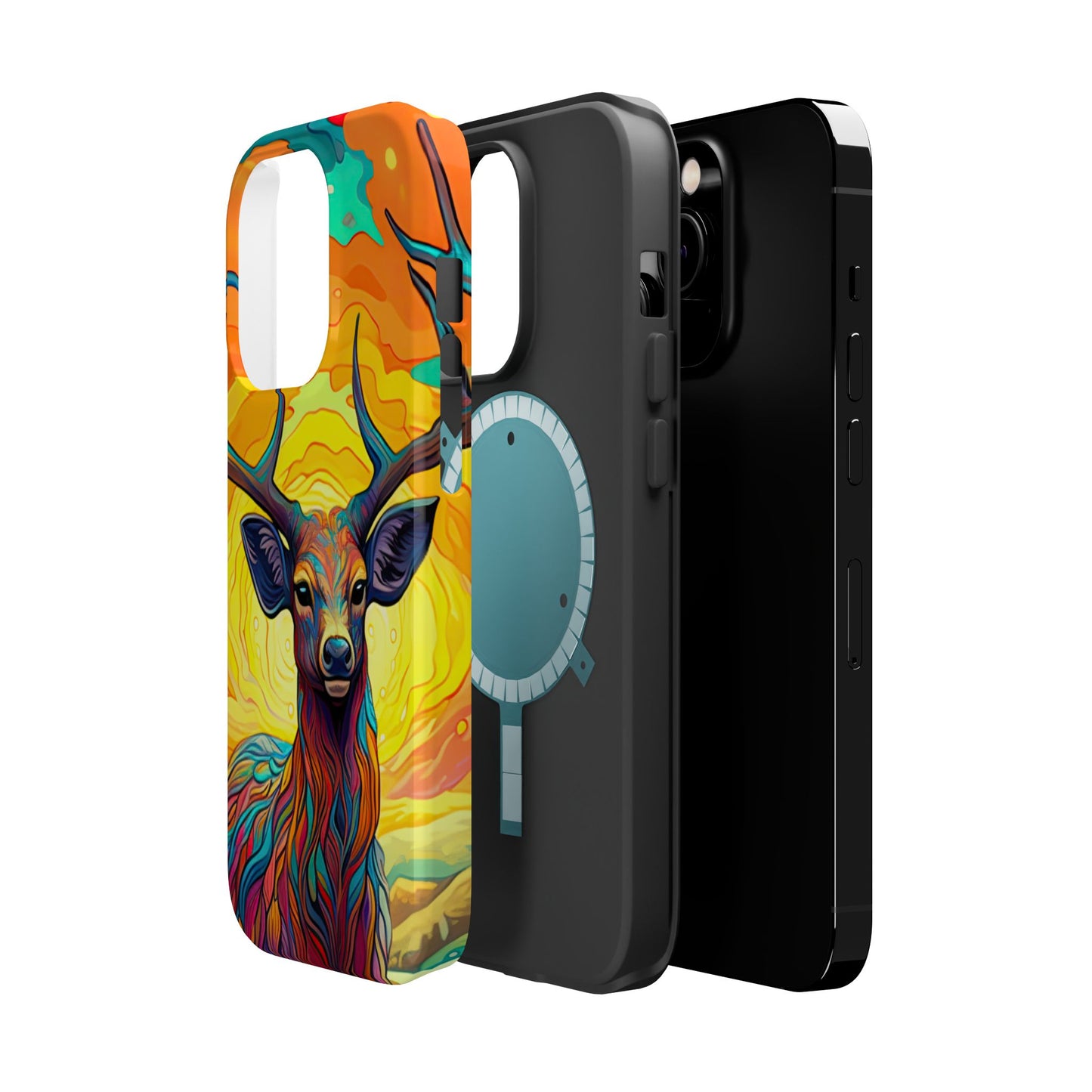 Vibrant Stag in Bloom – MagSafe iPhone Case