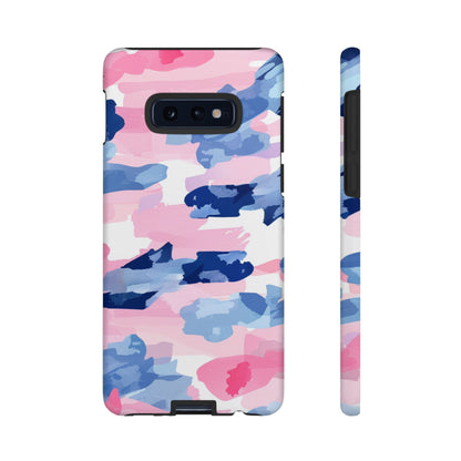 Samsung Galaxy Case: Dynamic Pink & Navy Brushstroke Art