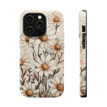 Pastel Daisy MagSafe iPhone Case - Elegant Floral Protective Cover