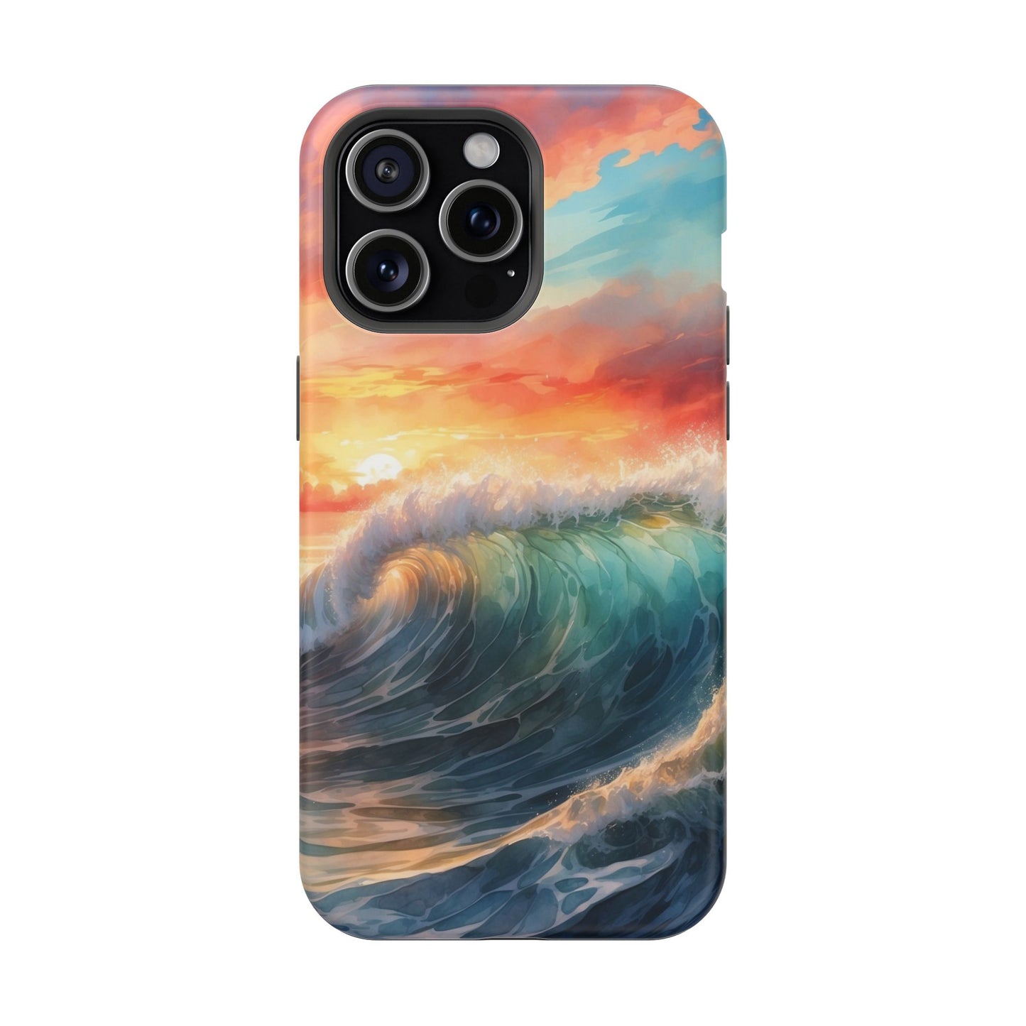 Ocean Wave Sunset MagSafe iPhone Case – Coastal Vibes Design