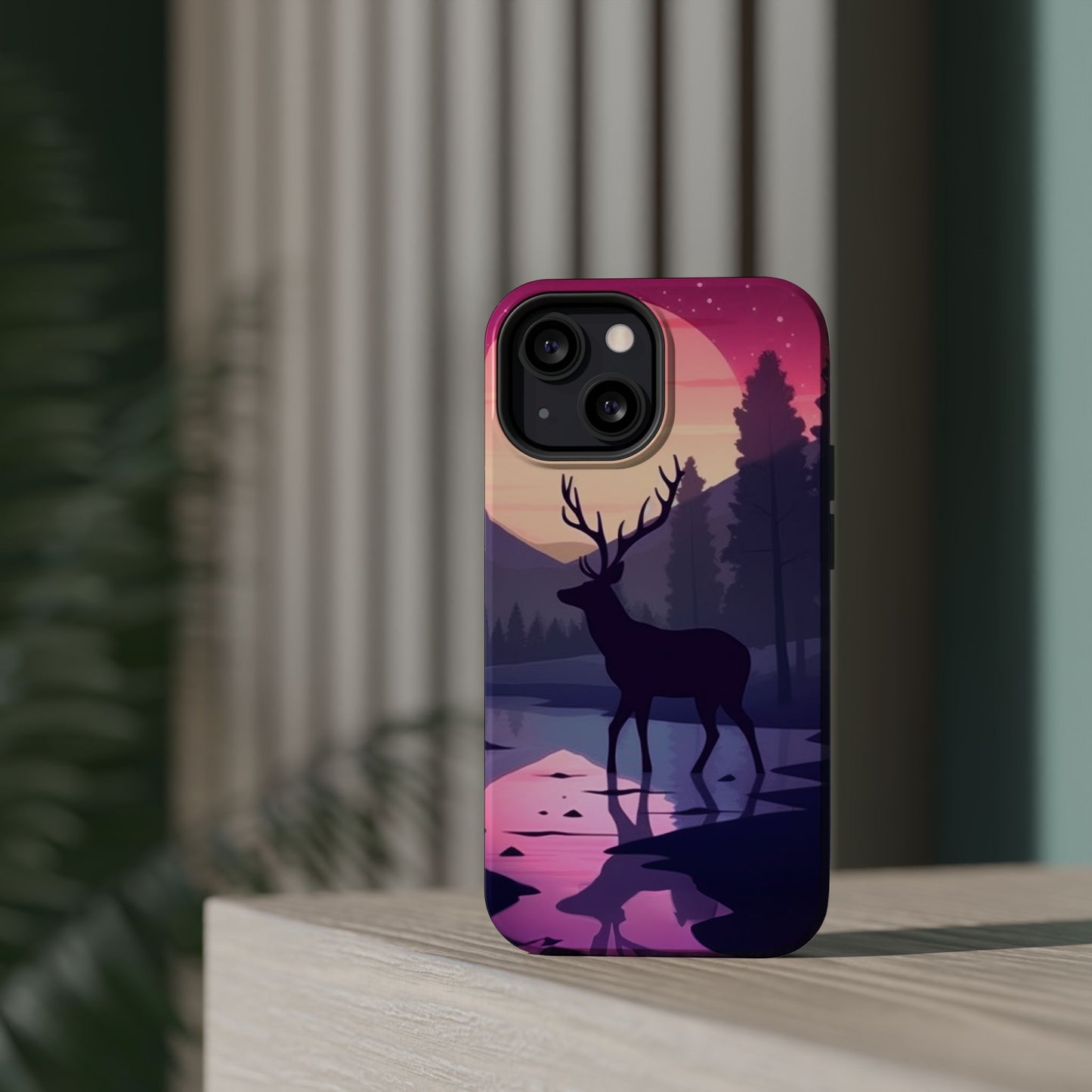 Twilight Elegance: Stag Reflection – MagSafe iPhone Case