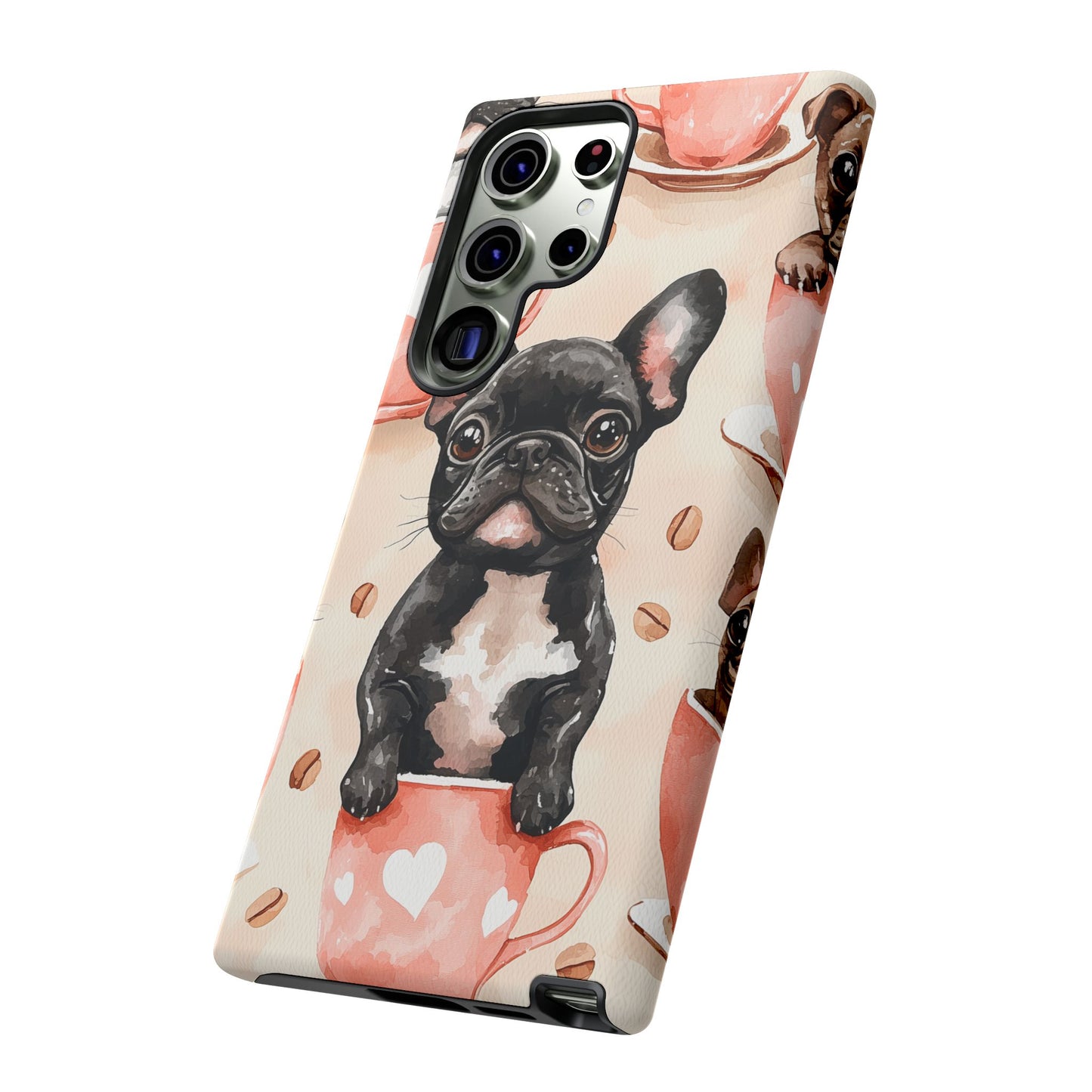 French Bulldog in Coffee Cup  Samsung Galaxy  Case – Cute Dog Art, Shockproof & Slim Design