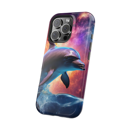 Cosmic Dolphin Galaxy Art - MagSafe-Compatible Case