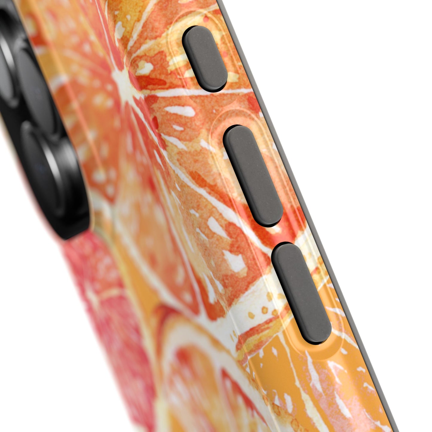 Watercolor Citrus Splash Tough MagSafe iPhone Case – Vibrant Fruit Print, Shock-Resistant Design