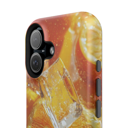 Citrus Orange Splash MagSafe iPhone Case – Dual-Layer Tough Protection, Vibrant Summer Design