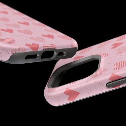 Striped Hearts MagSafe iPhone Case