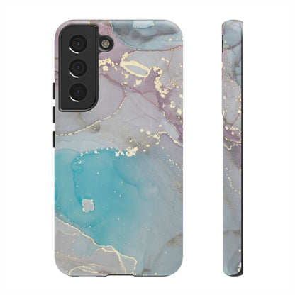 Sky Blue & Purple Marble Wave – Samsung Galaxy Case with Elegant Swirl Design