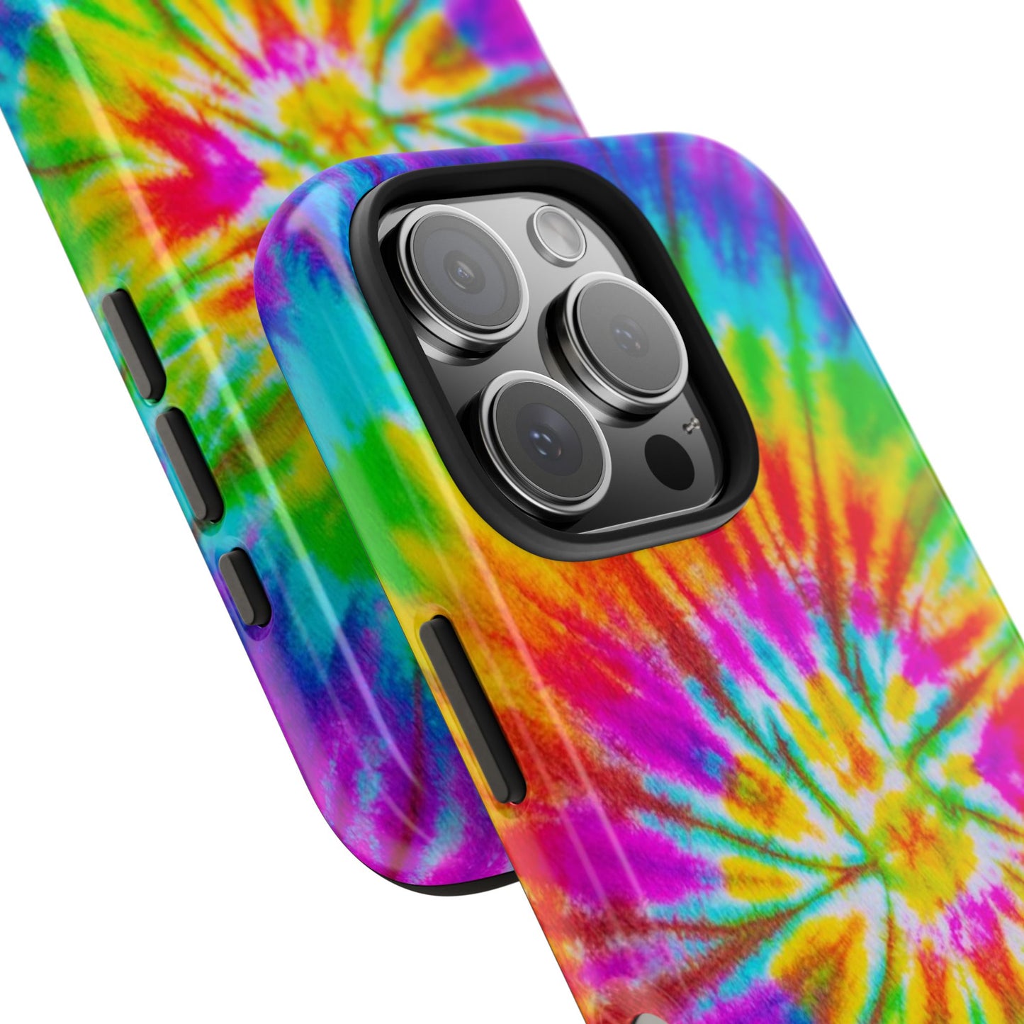 Rainbow Spiral Tie-Dye iPhone Case – Bright & Retro Design