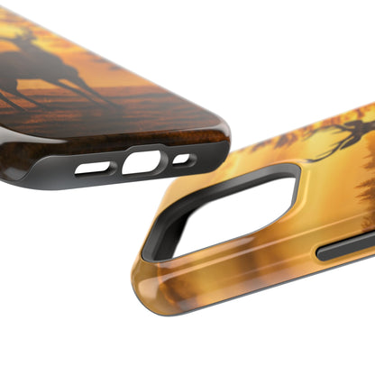 Sunset Majesty: Regal Stag – MagSafe iPhone Case