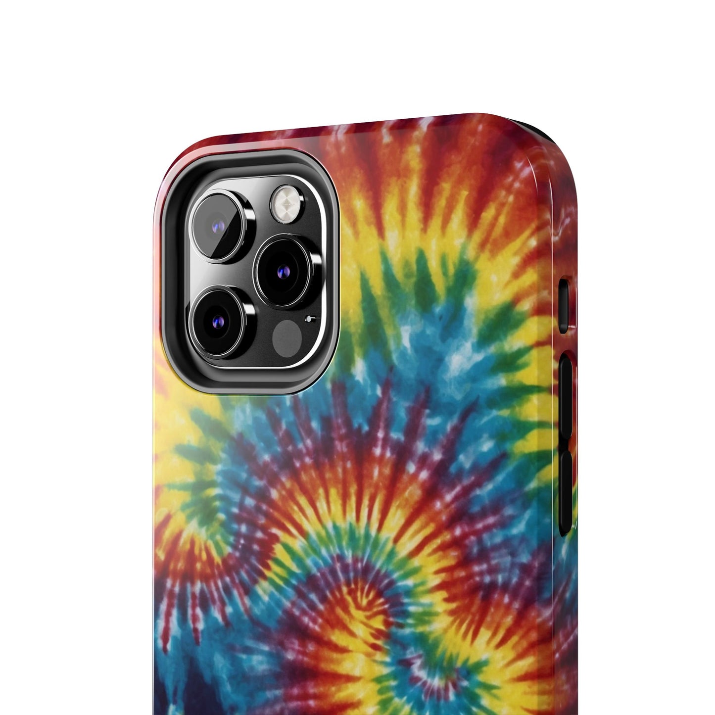 Retro Tie-Dye Swirl iPhone Case – Rainbow Spiral Design