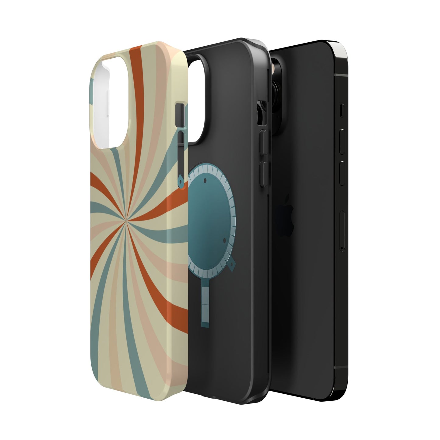 Retro Swirl MagSafe iPhone Case – Durable, Vintage-Inspired Design with Dual-Layer Protection