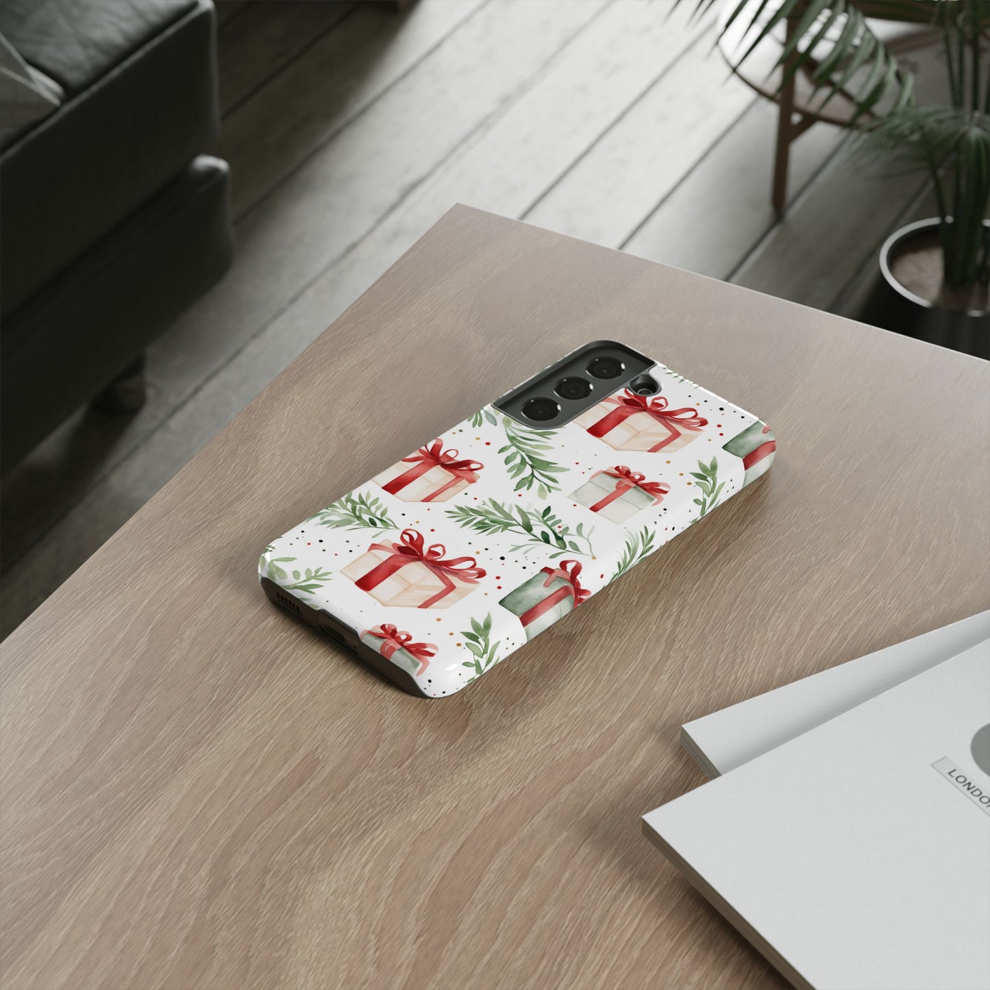 Watercolor Holiday Gifts & Greenery - Samsung Galaxy Series Case