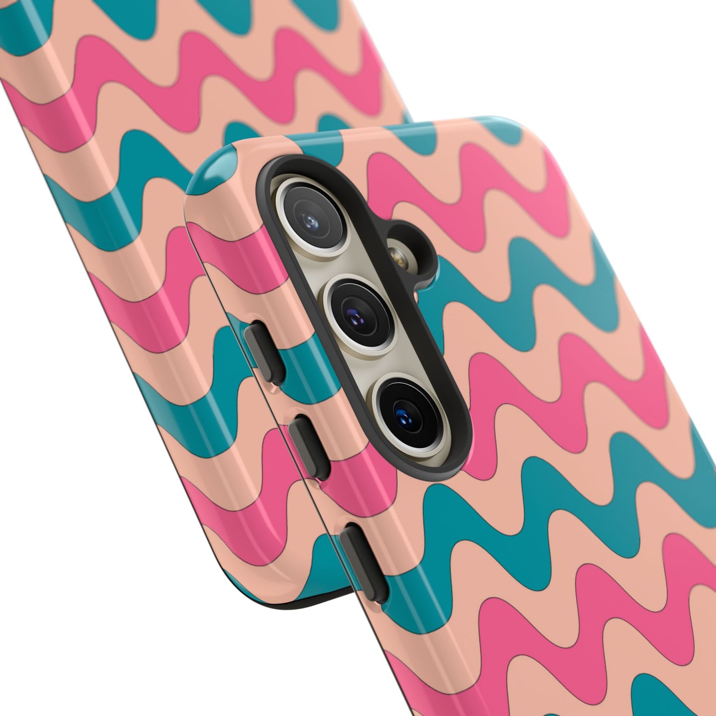 Retro Waves Pattern Samsung Galaxy Case – Shockproof Design with Dual-Layer Protection