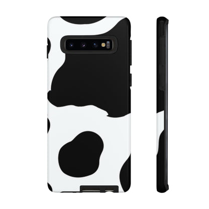 Bold Black and White Cow Print Tough Samsung Galaxy Case – Modern Animal Pattern with Dual-Layer Protection