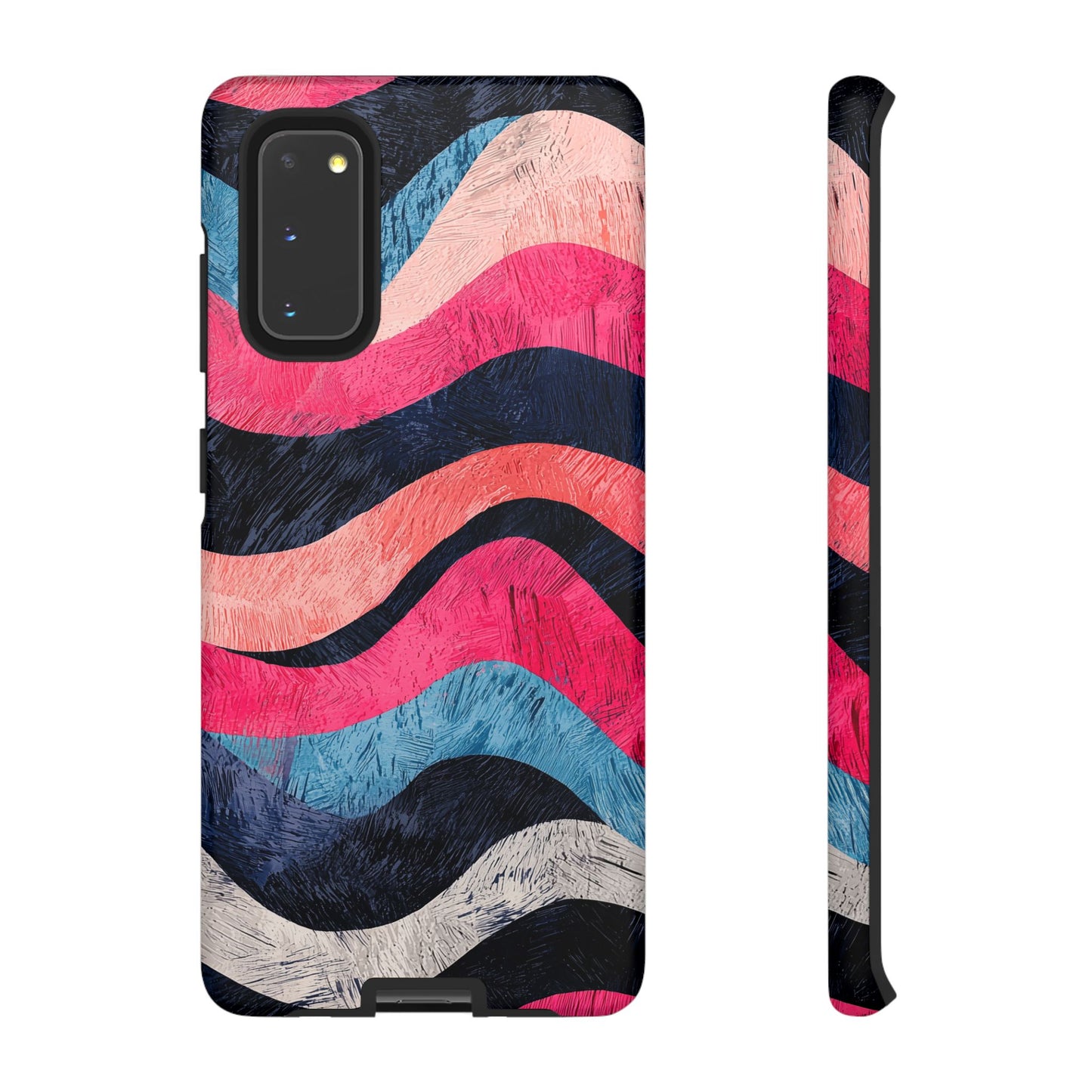 Abstract Wave Pattern Samsung Galaxy Case – Shockproof, Matte Finish, Dual-Layer Protection