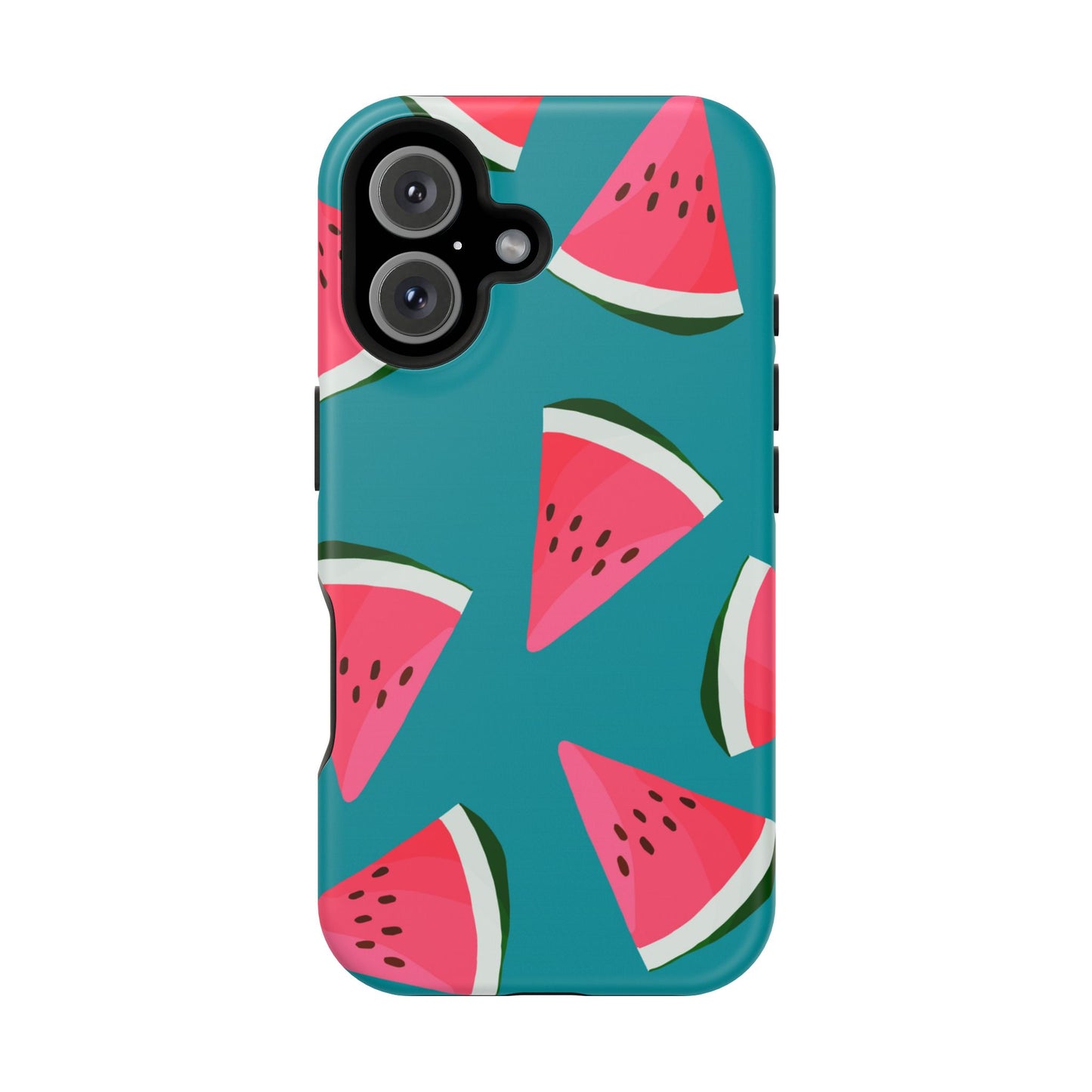 Watermelon Bliss MagSafe iPhone Case – Vibrant Summer Fruit Design on Teal Background