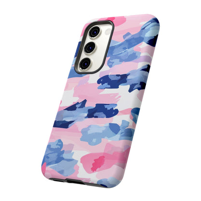 Samsung Galaxy Case: Dynamic Pink & Navy Brushstroke Art