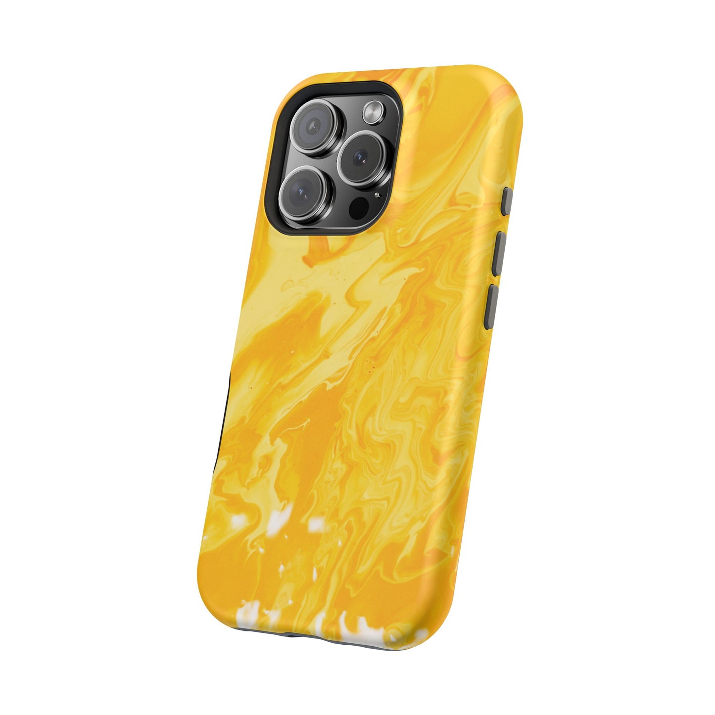 Luxe Yellow Marble MagSafe iPhone Case – Bold Golden Elegance with Magnetic Precision