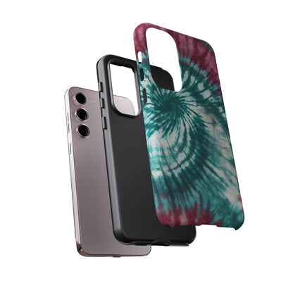 Teal and Pink Spiral Tie-Dye Samsung Galaxy Case – Boho Chic Design