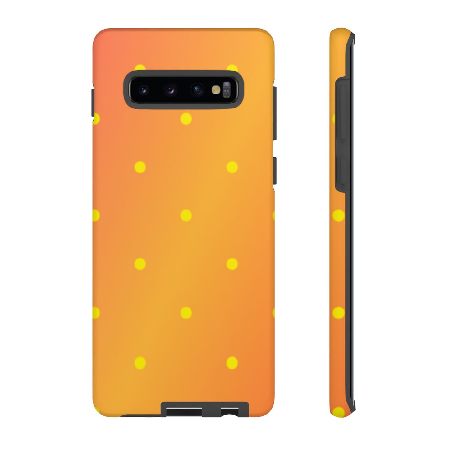 Sunset Gradient Polka Dots Samsung Galaxy Case – Shockproof, Matte Finish, Dual-Layer Protection