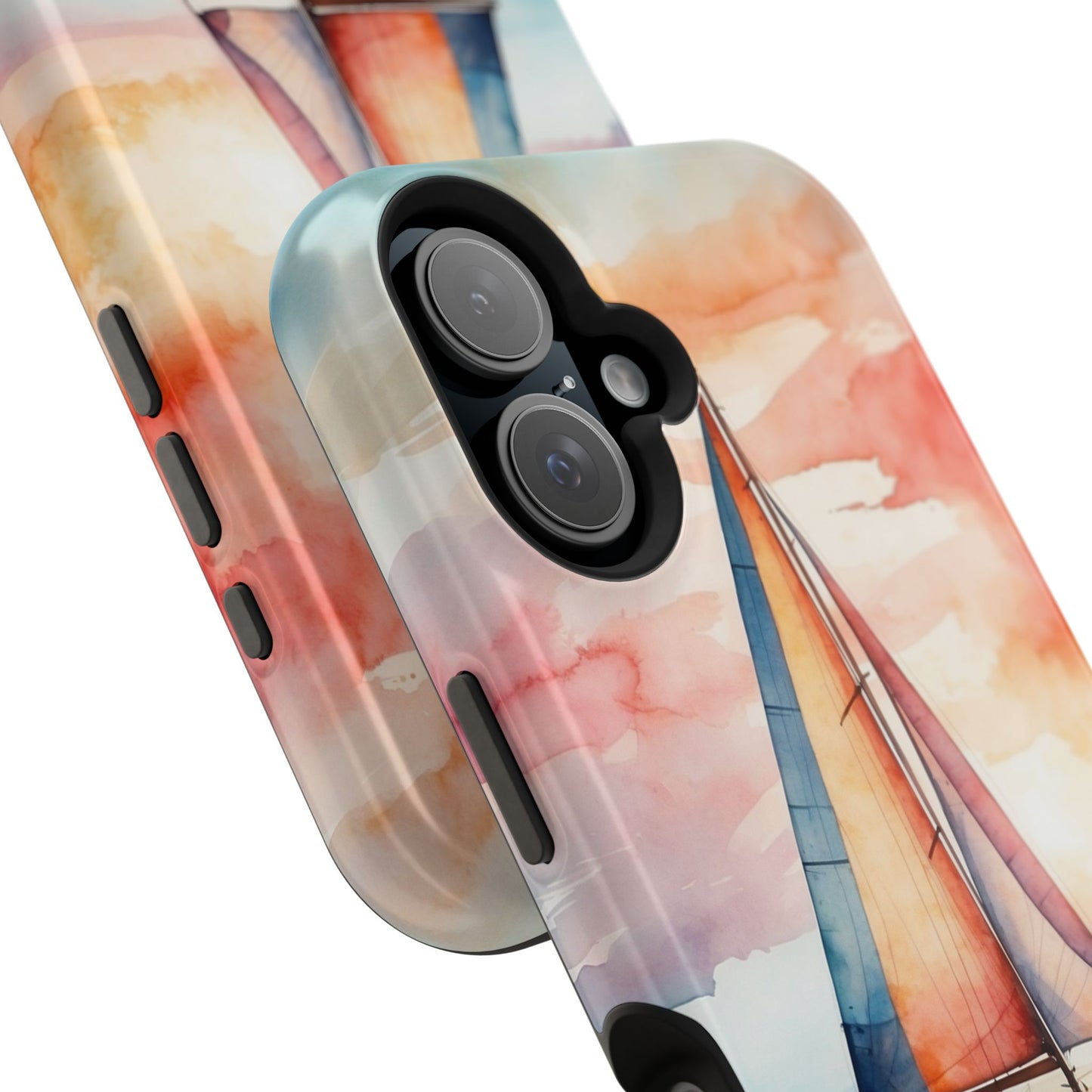 Sailboat Sunset MagSafe iPhone Case – Vibrant Watercolor Design