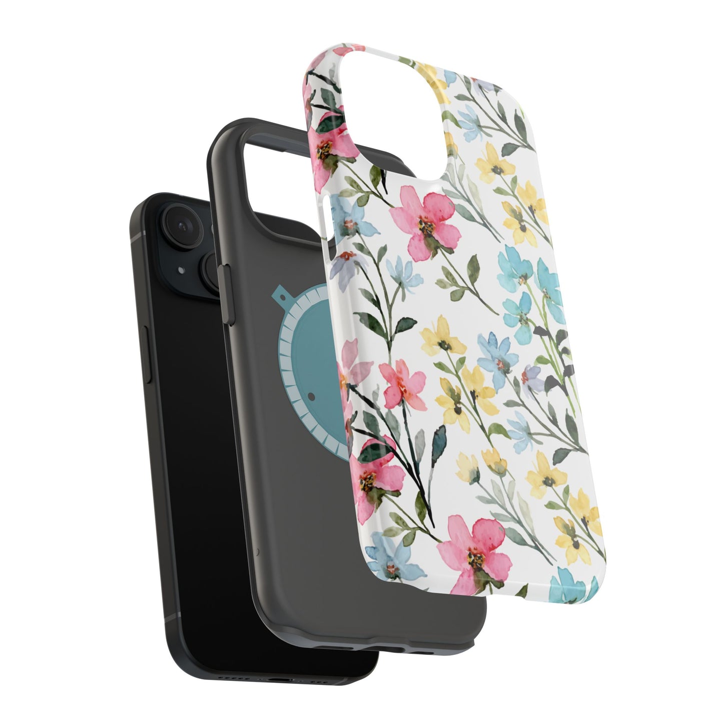 Watercolor Floral Bliss – MagSafe Case with Pastel Flower Design