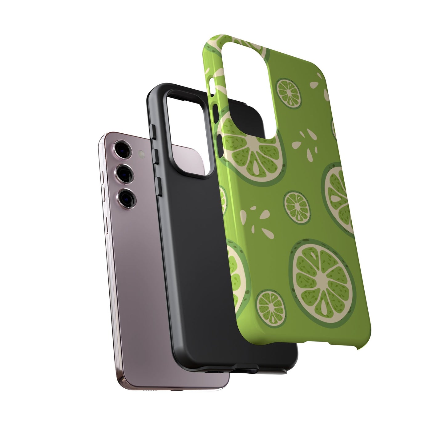 Zesty Lime Splash Tough Samsung Galaxy Case – Fresh Citrus Design, Dual-Layer Protection