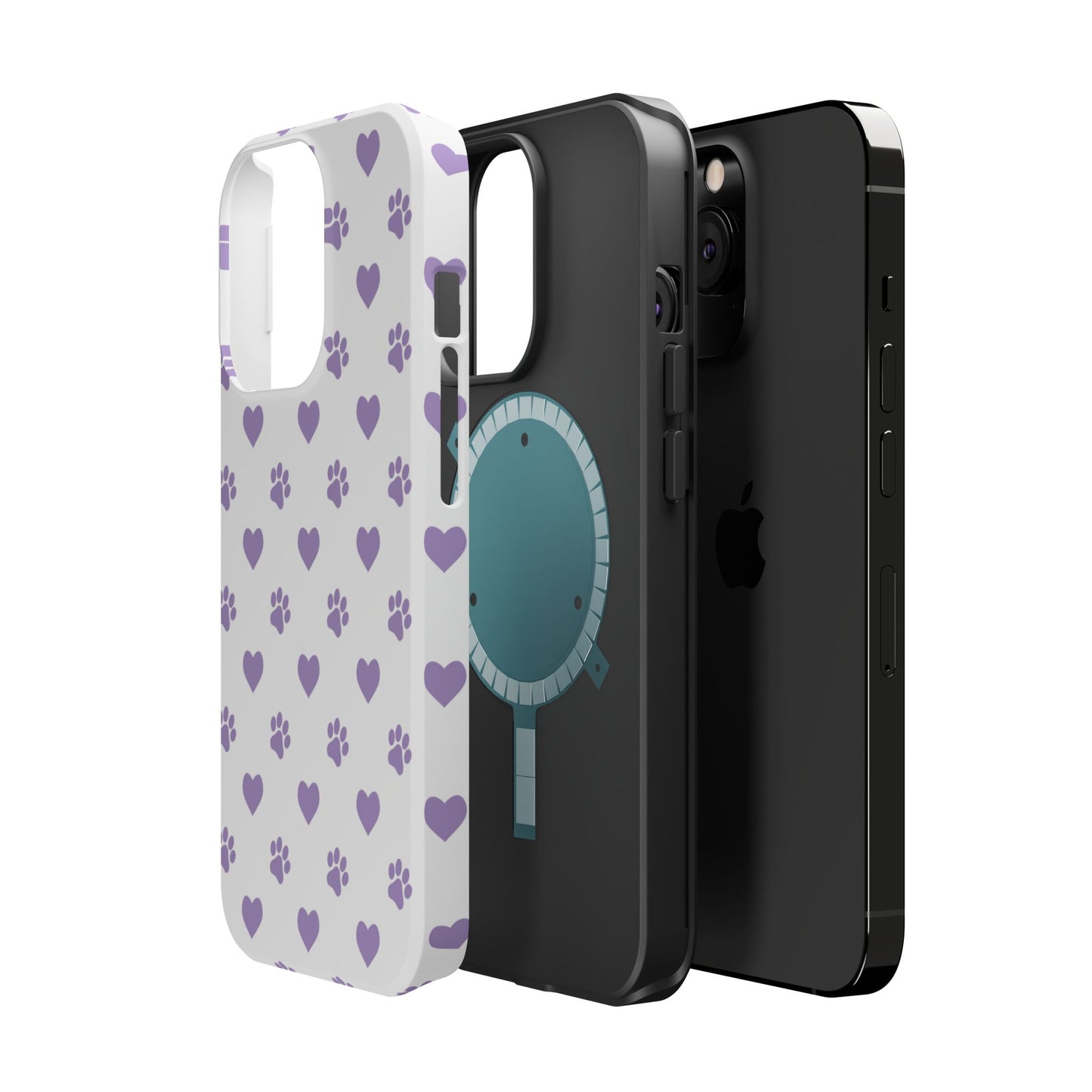 Paw Prints & Hearts – MagSafe iPhone Case with Adorable Pet-Lover Design