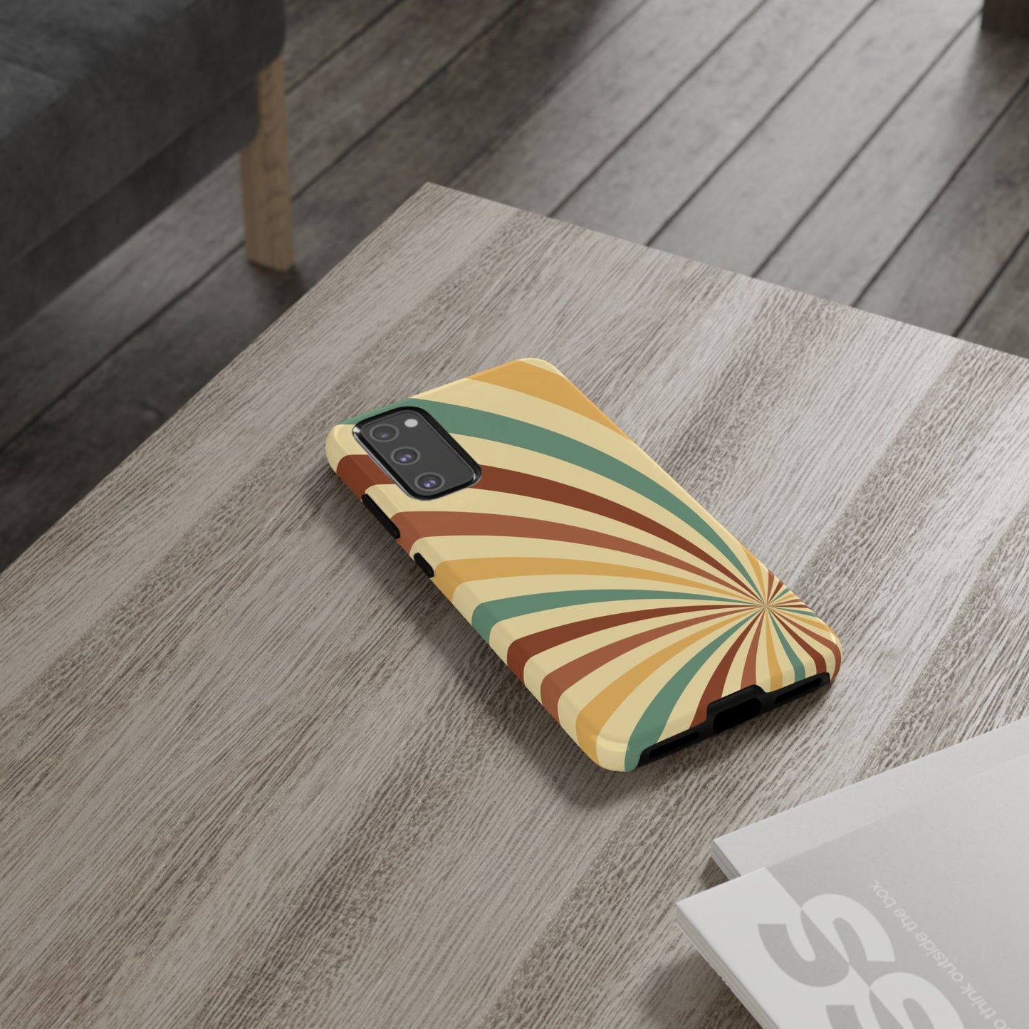 Earthy Retro Swirl Samsung Galaxy Case – Dual-Layer Protection with 70s-Inspired Earth Tones