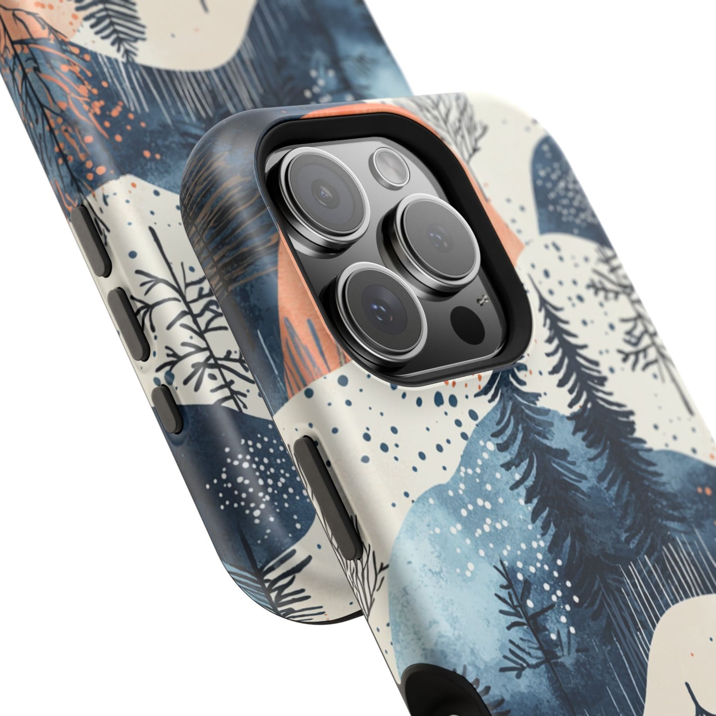 Winter Forest MagSafe iPhone Case | Watercolor Trees & Mountains