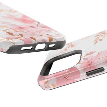 Soft Pink Cherry Blossom MagSafe Case – Floral Elegance with Wireless Charging