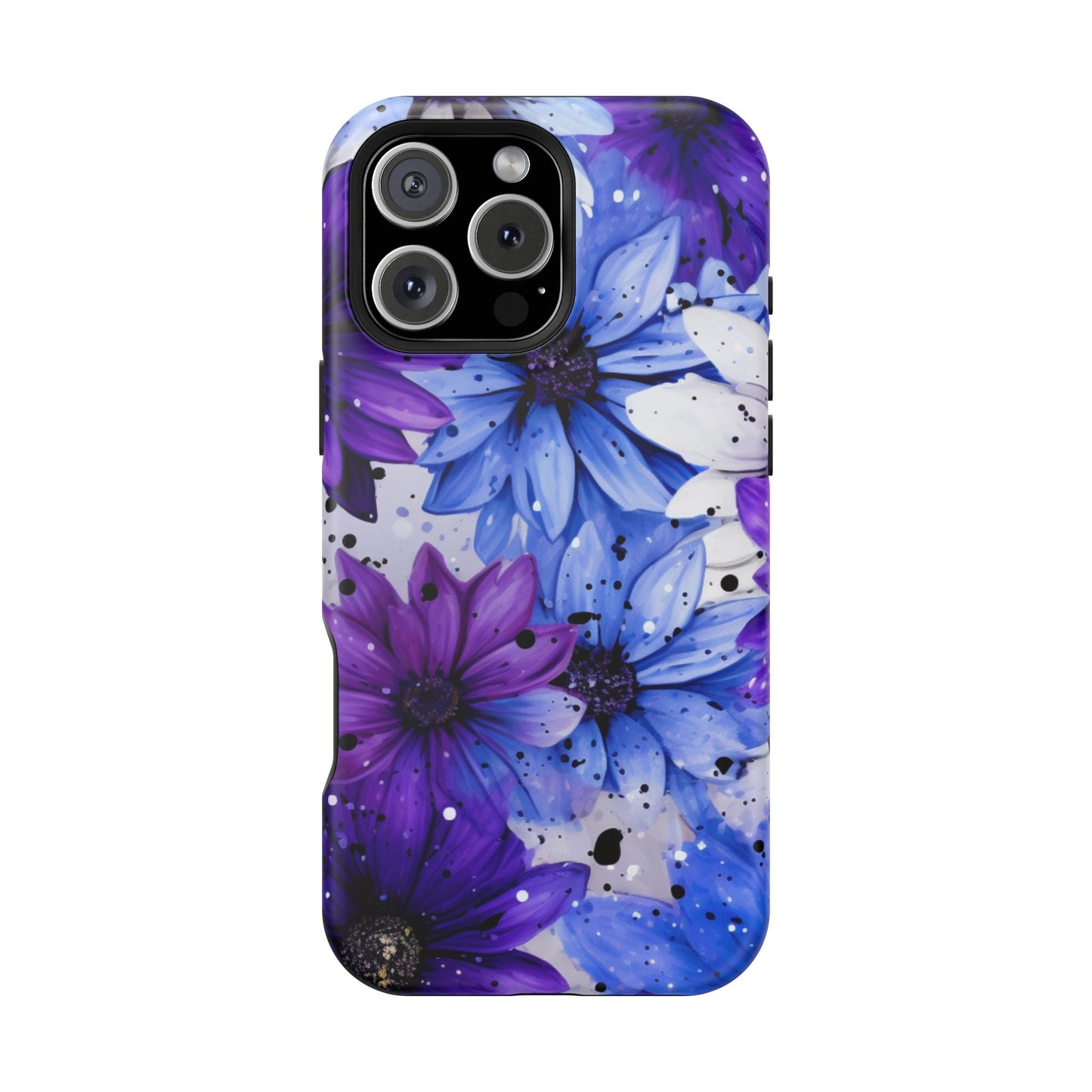 Vibrant Purple & Blue Floral Splash - MagSafe iPhone Series Case