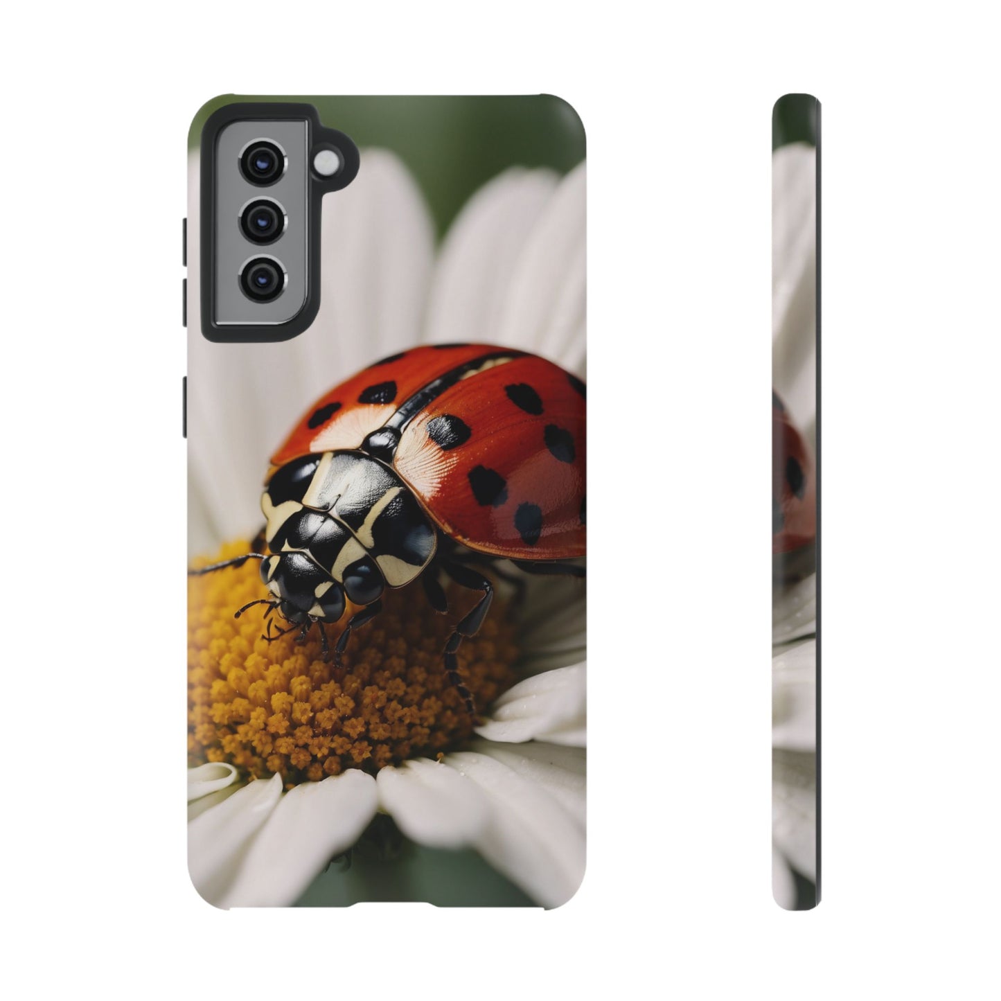 Samsung Galaxy Case: Ladybug on White Daisy